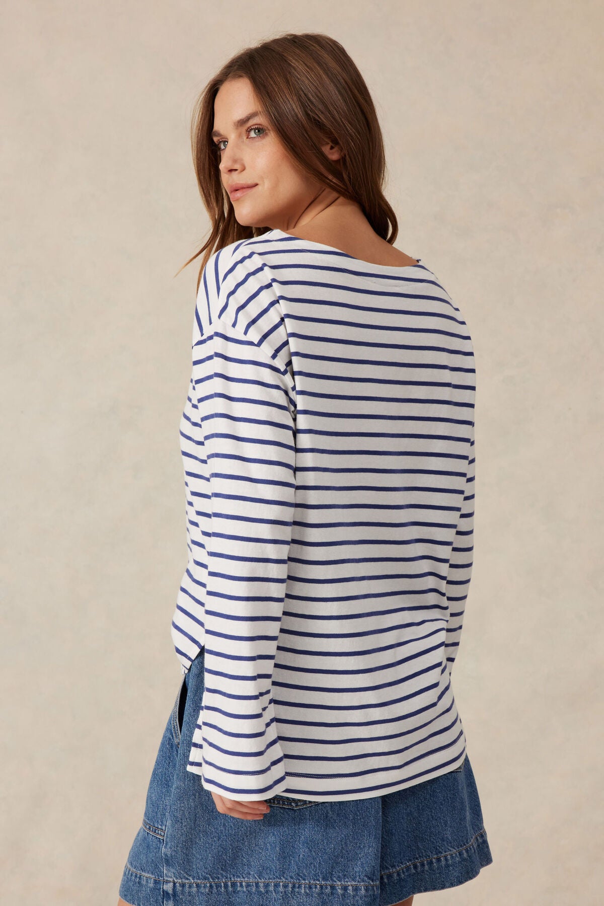 Slouchy Long Sleeve Boat Neck