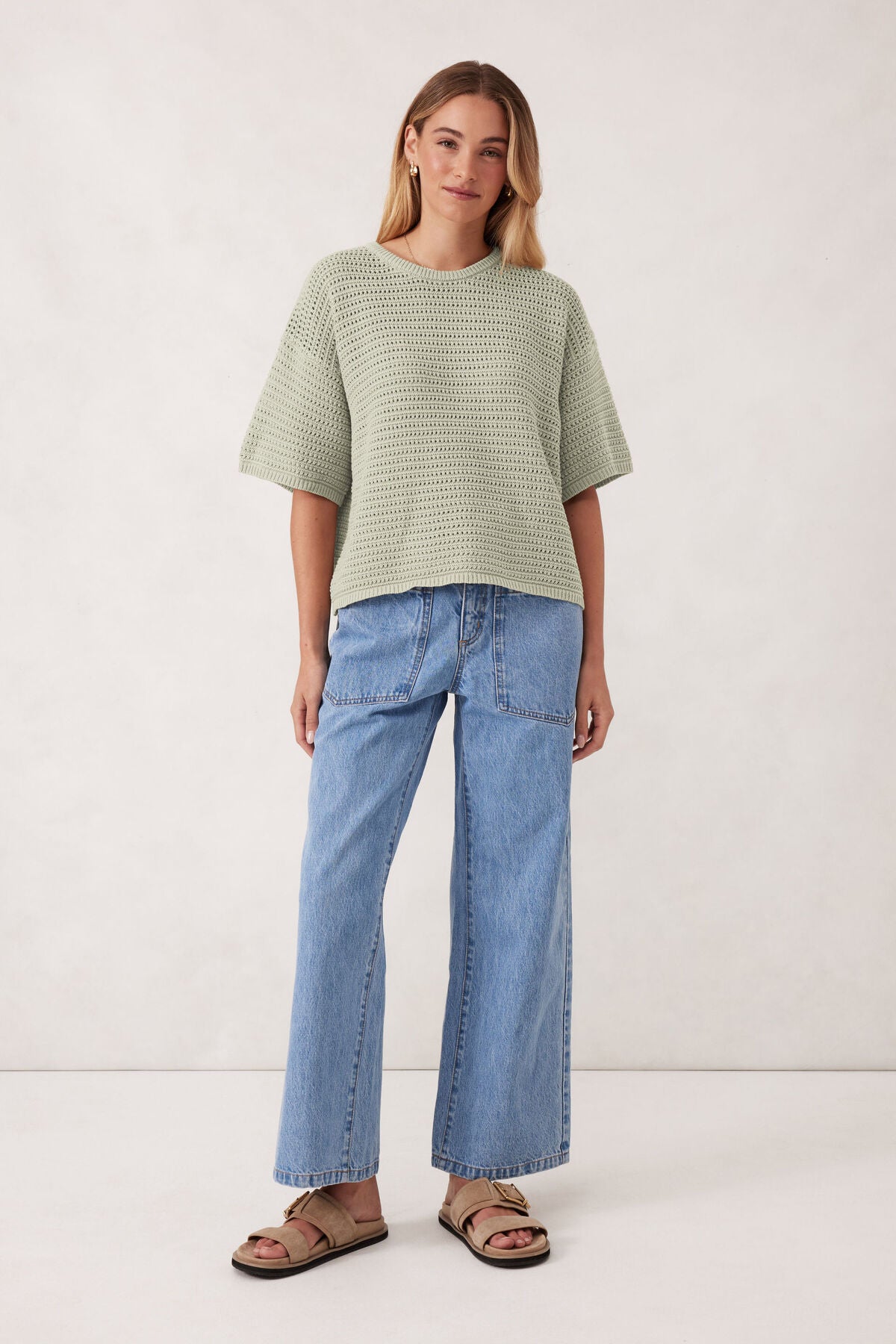 Textured Boxy Knit Tee