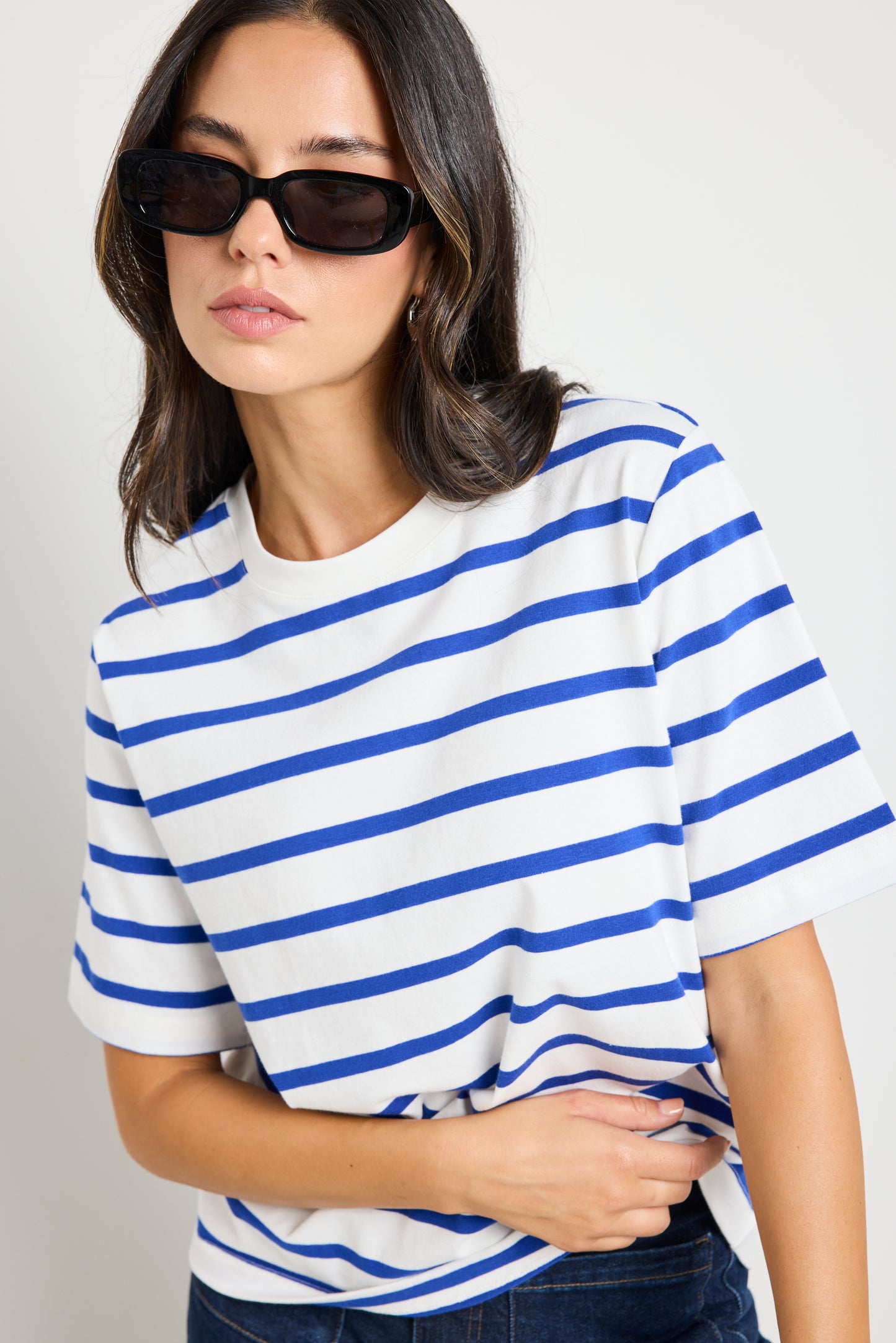 Binding Stripe Boxy Fit Tee