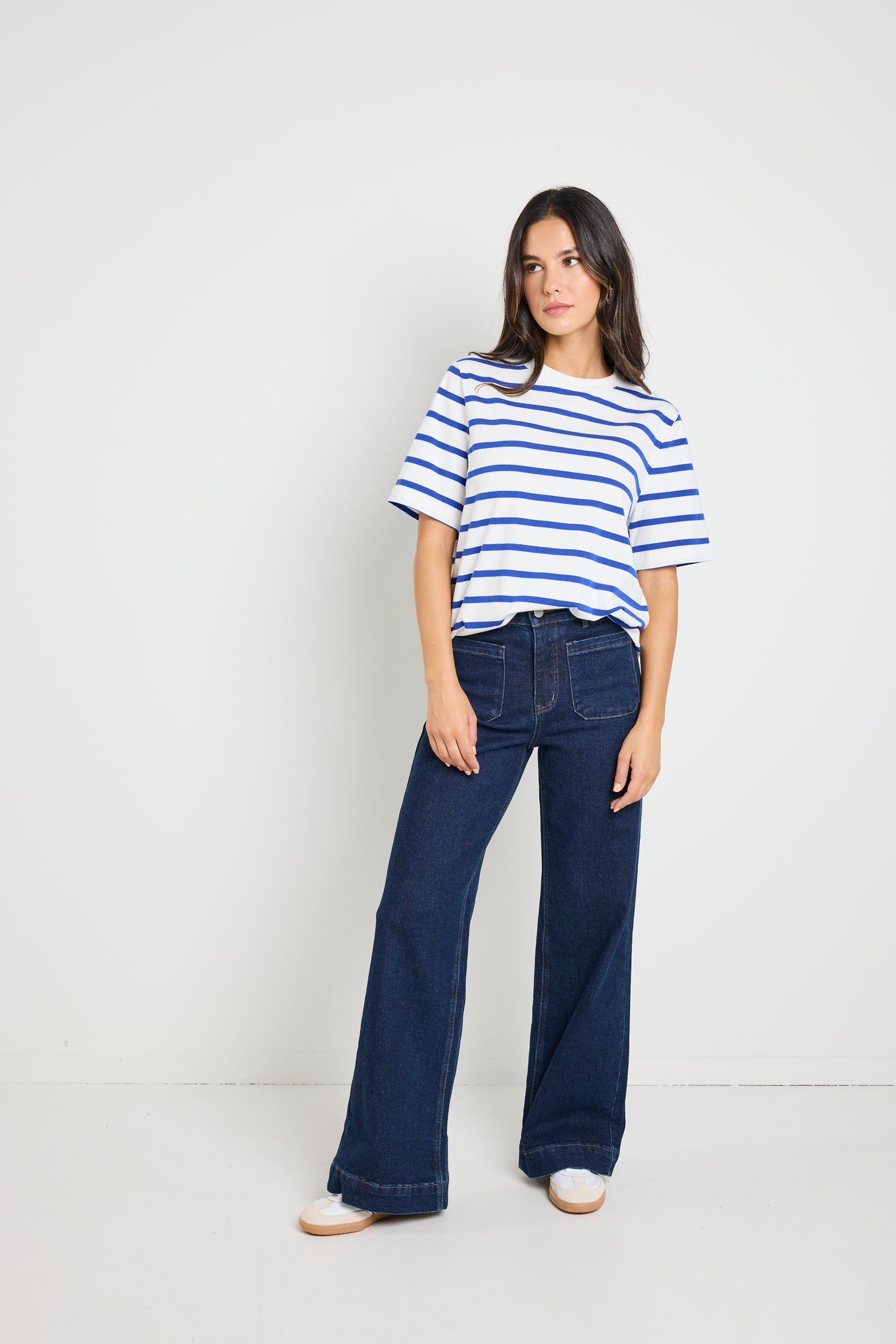 Binding Stripe Boxy Fit Tee