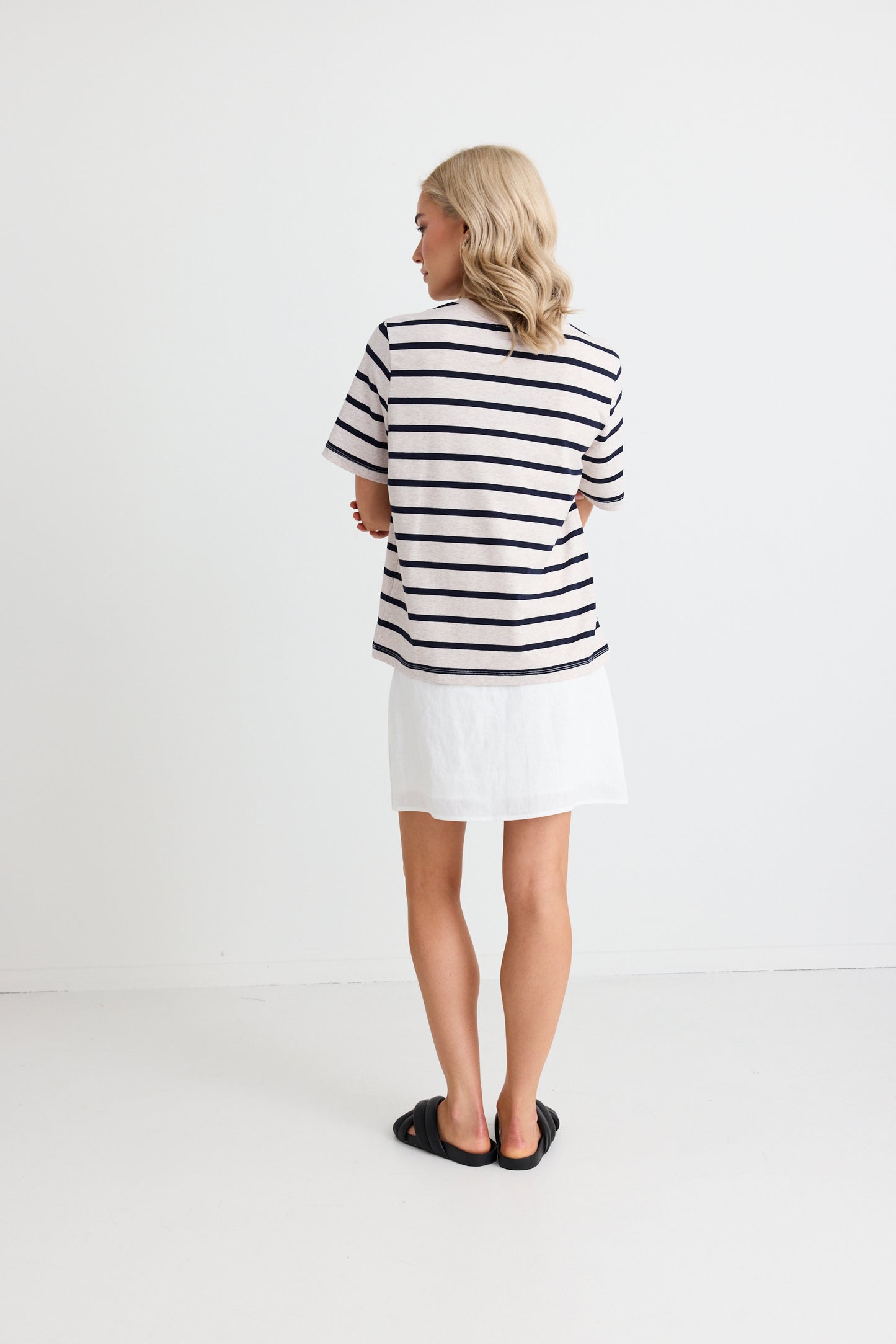 Binding Stripe Boxy Fit Tee