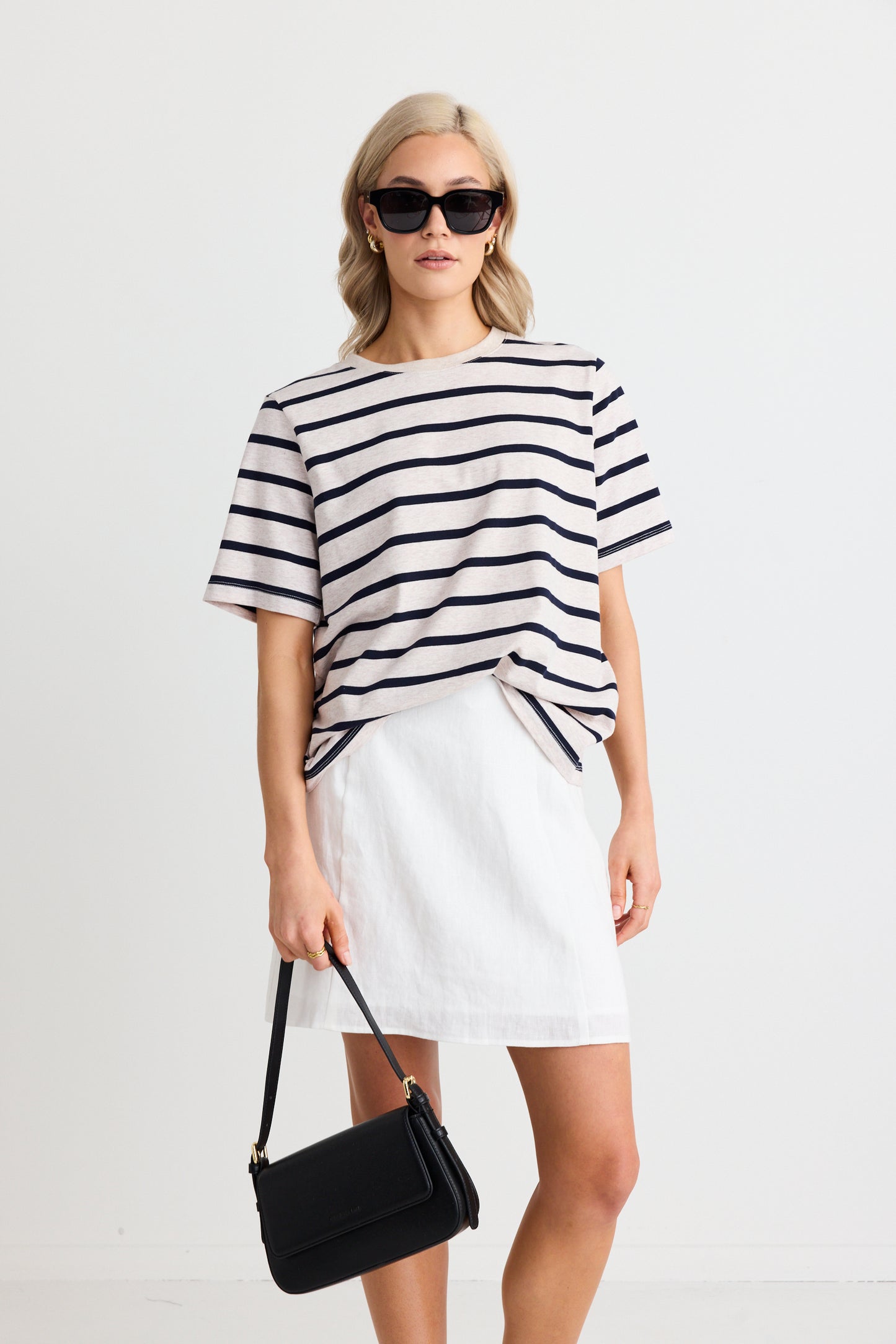 Binding Stripe Boxy Fit Tee