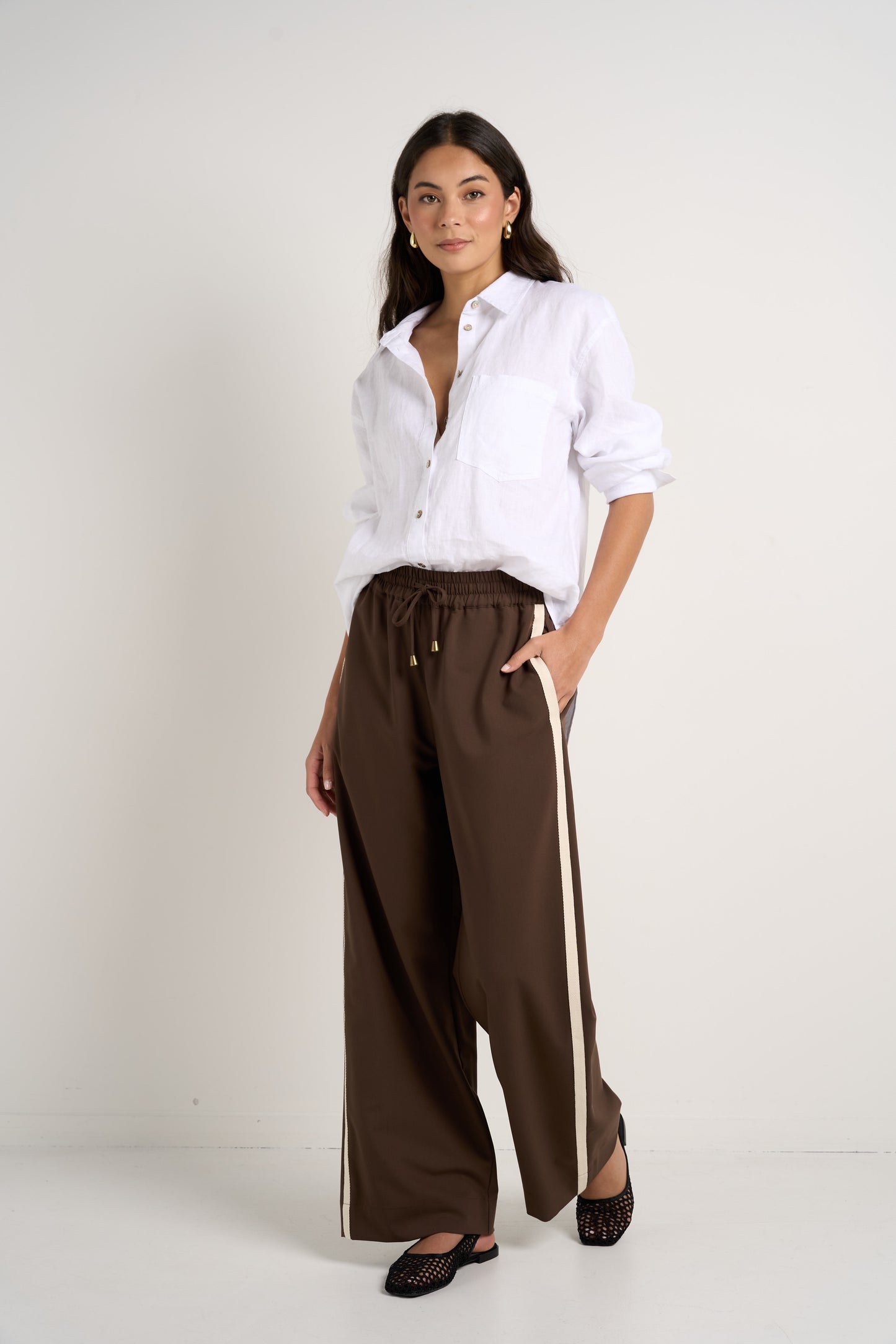 Townie Stripe Side Tape Wide Leg Pants