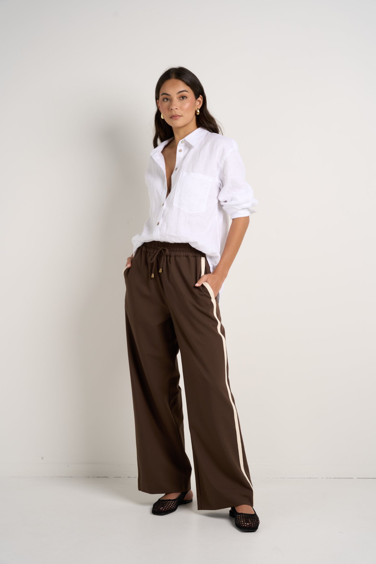 Townie Stripe Side Tape Wide Leg Pants