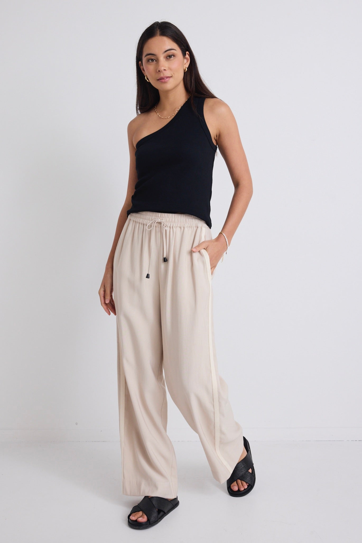 Townie Stripe Side Tape Wide Leg Pants