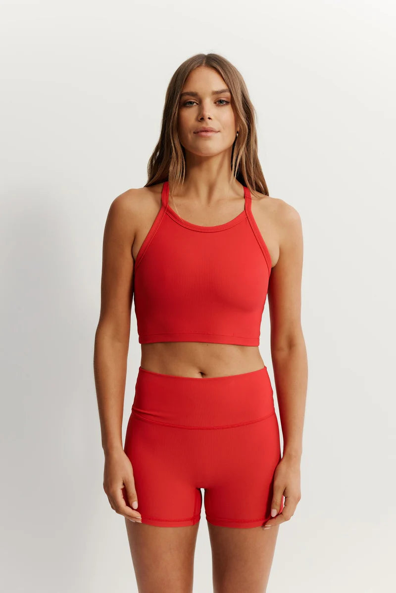 Eco Rib Strap Racer Crop