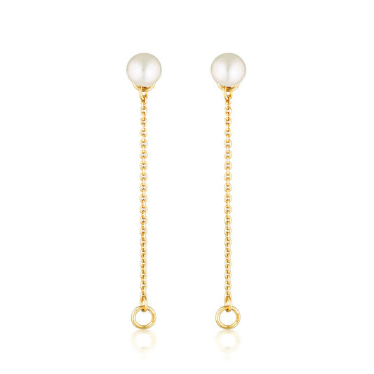 Zoe Chain Pearl Stud Earrings